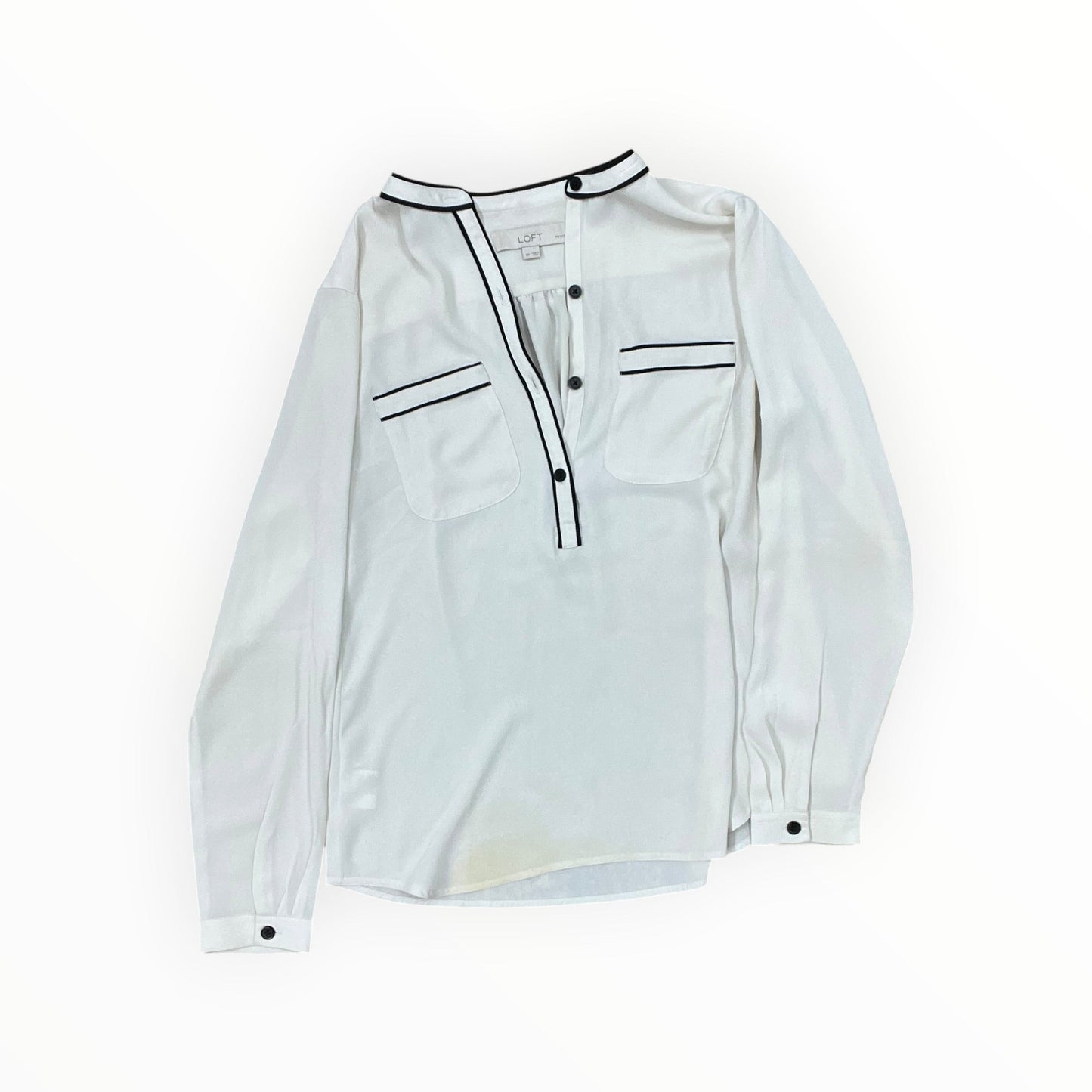 Top Ls By Loft In Cream, Size:Sp