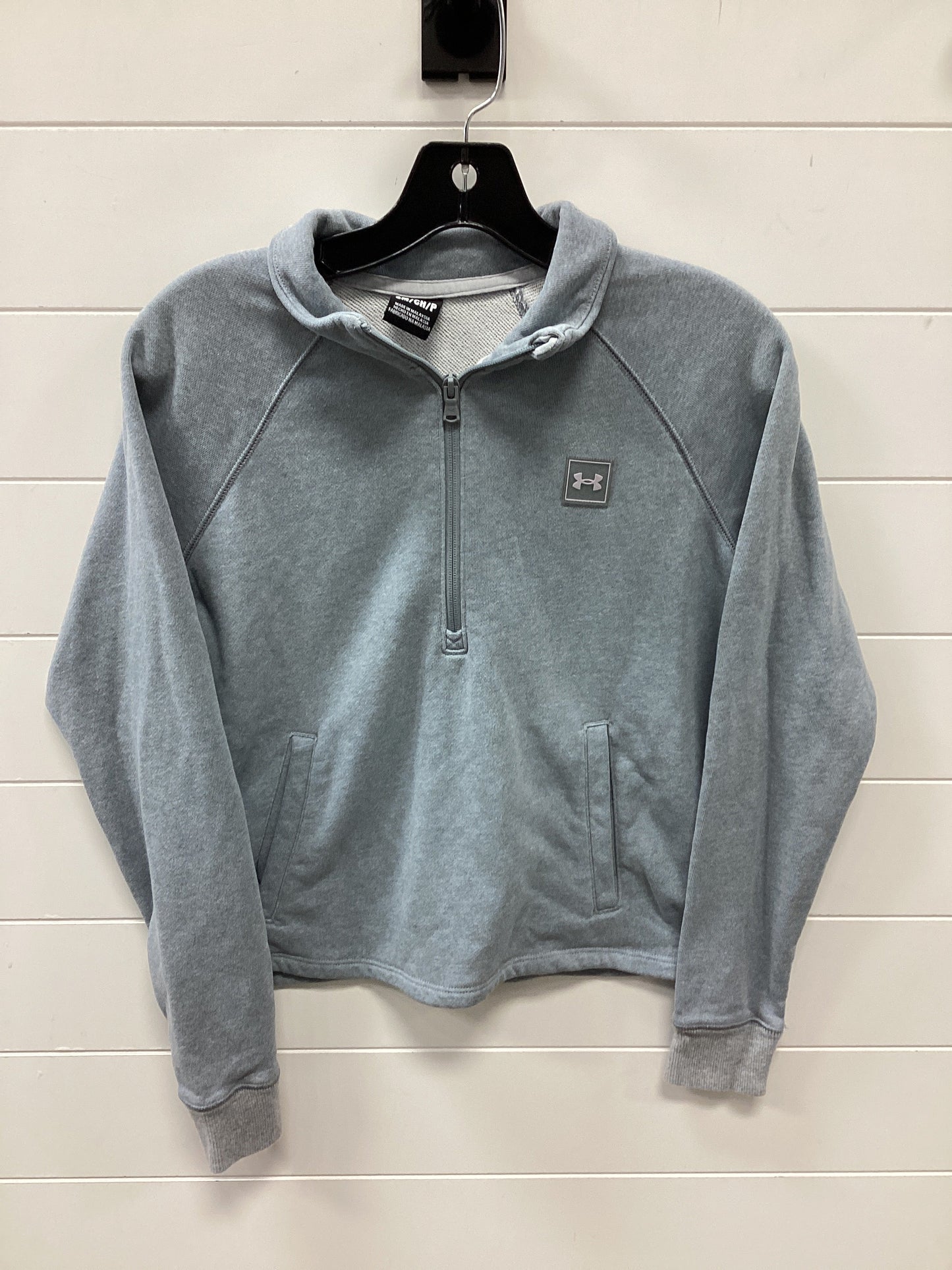 Athletic Top Ls Collar By Under Armour In Blue, Size:S