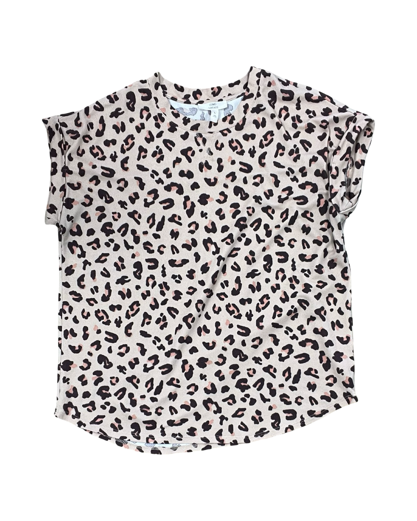Top Ss By Como Vintage In Leopard Print, Size:L