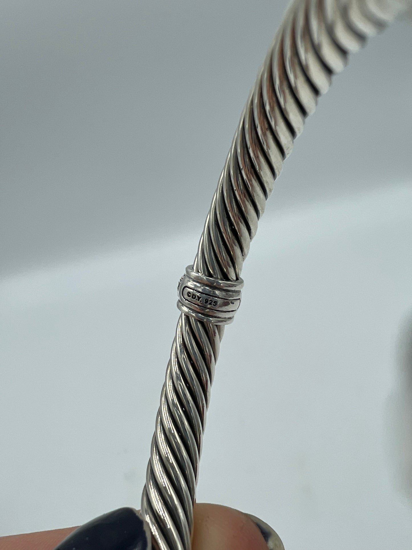 David Yurman Designer Cable Bracelet with Pave Diamonds