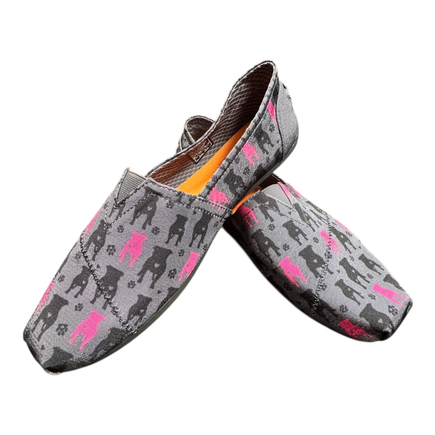 Shoes Flats By Bobs In Grey & Pink, Size:10