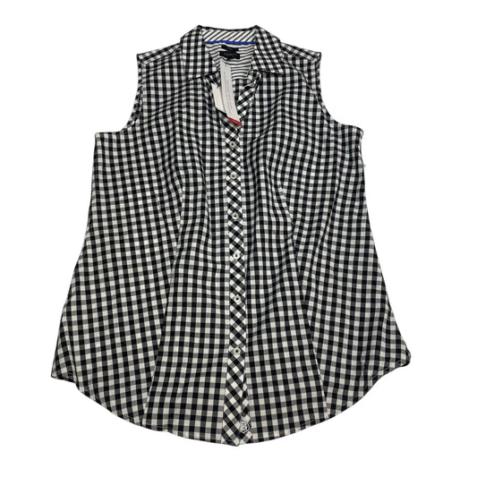 Top Sleeveless By Talbots In Black & White, Size:S