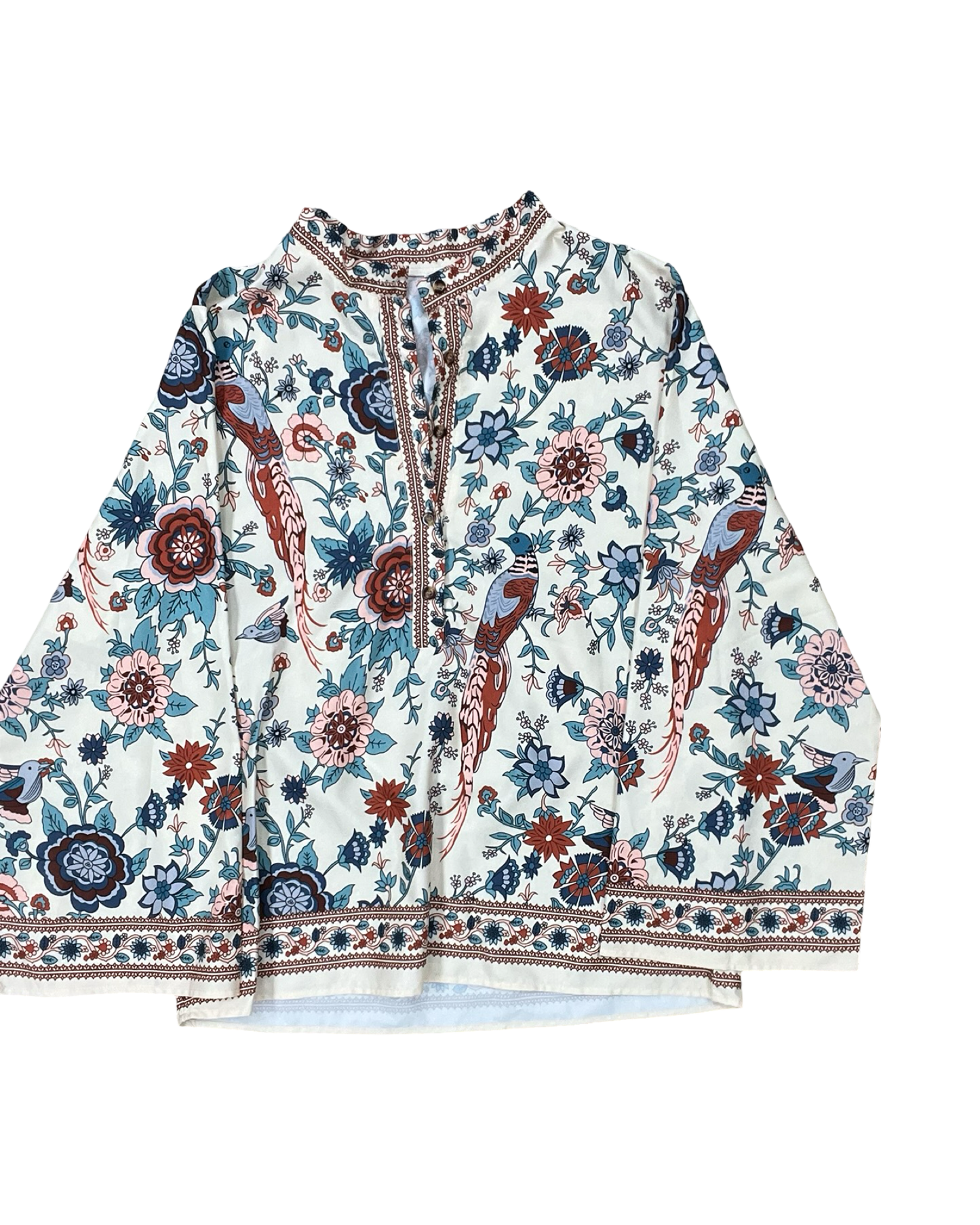 Top 3/4 Sleeve By Shein In Floral Print, Size:M