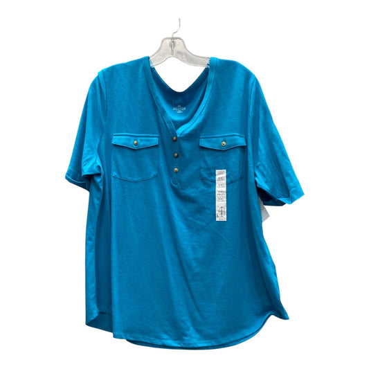 Top Ss By Croft And Barrow In Teal, Size:1X