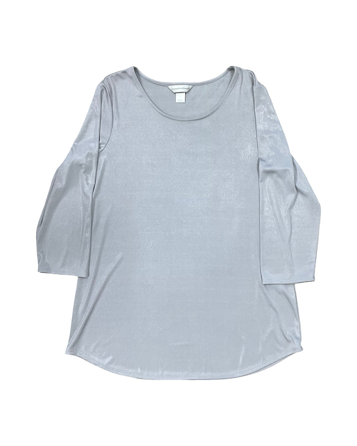 Top Ls Basic By Christopher And Banks In Silver, Size:M