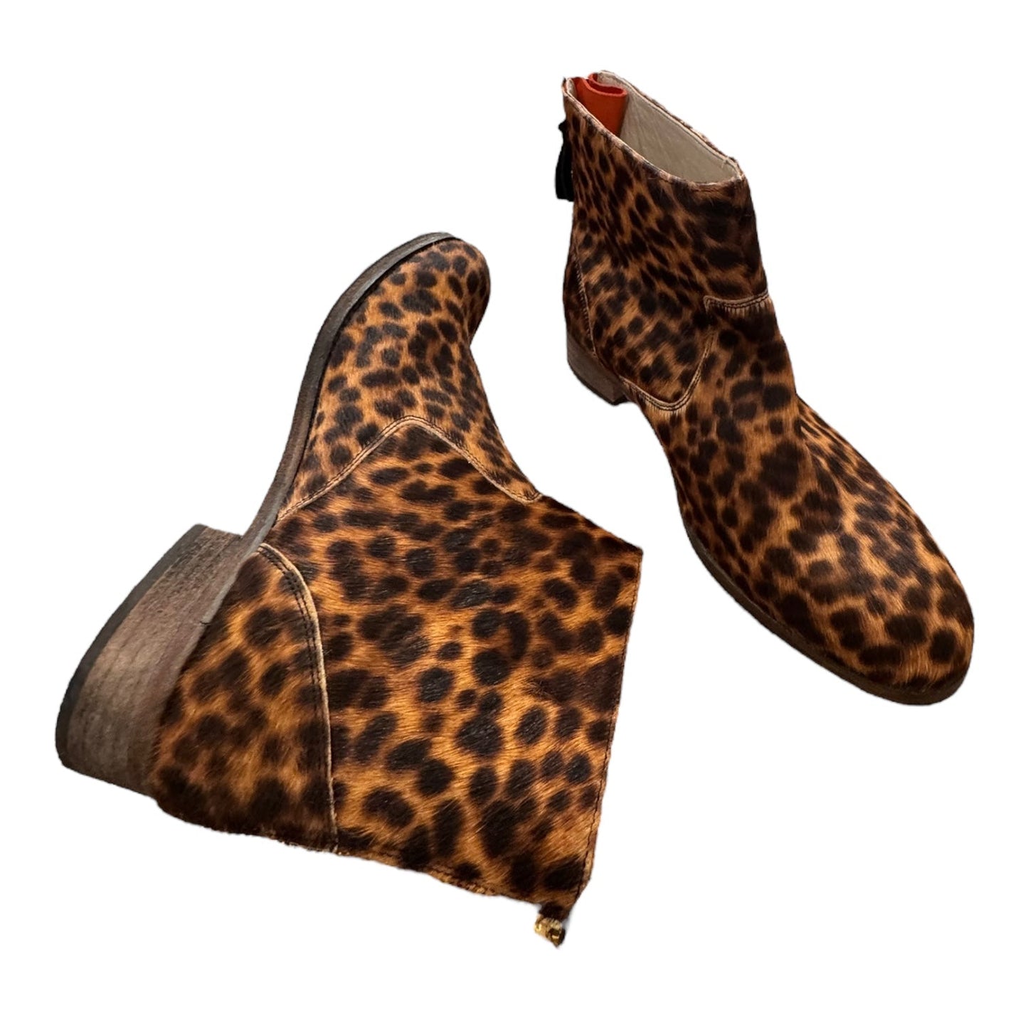 Boots Ankle Flats By Boden In Animal Print, Size:8.5