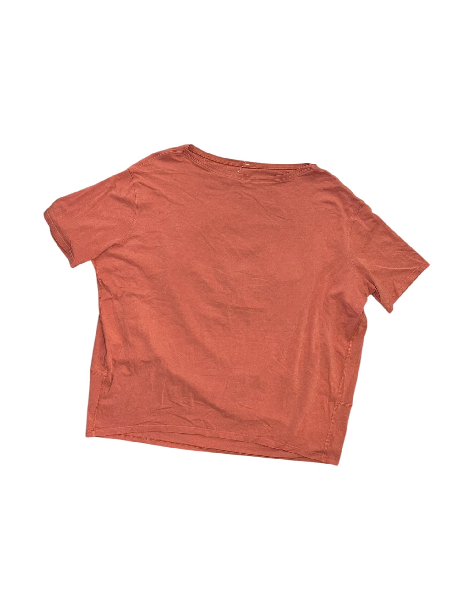 Athletic Top Ss By Lululemon In Peach, Size:M