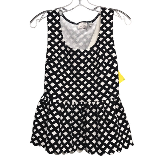 Top Sleeveless By Anthropologie In Black & White, Size:S