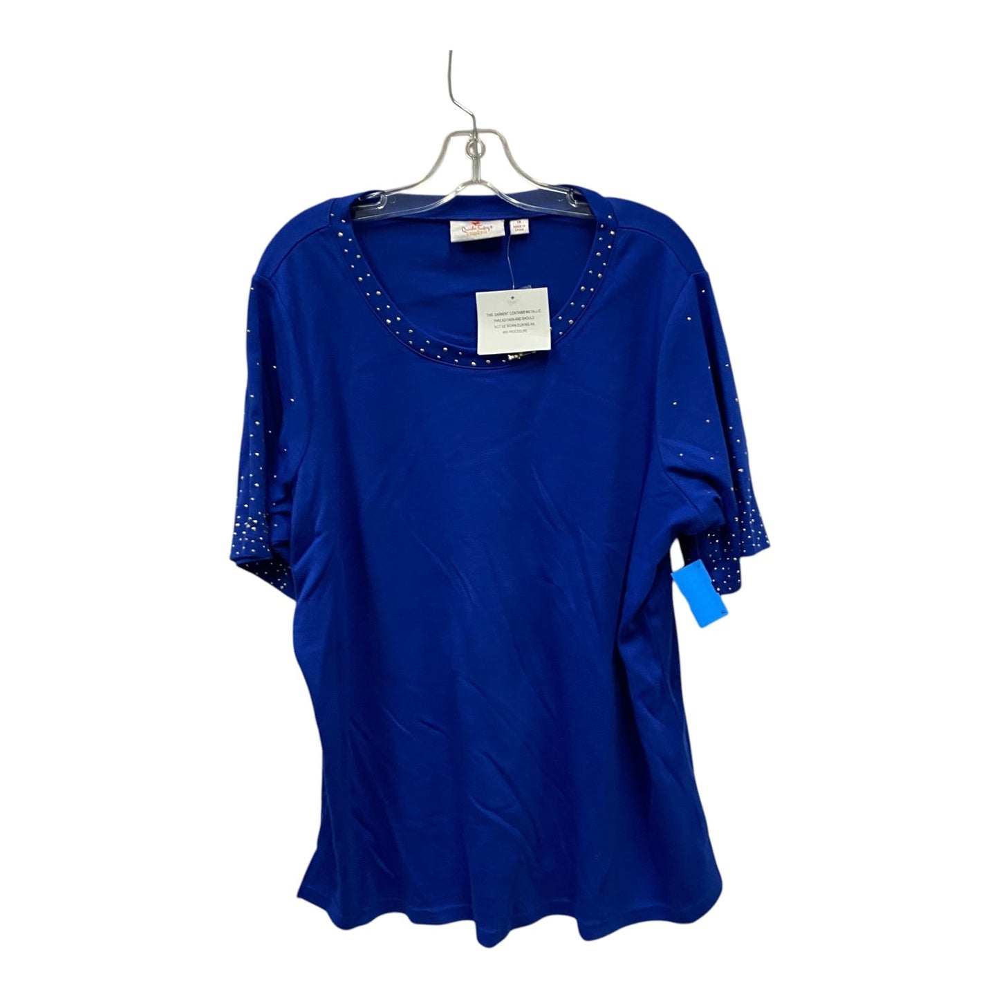 Top Ss By Quaker Factory In Blue, Size:1X