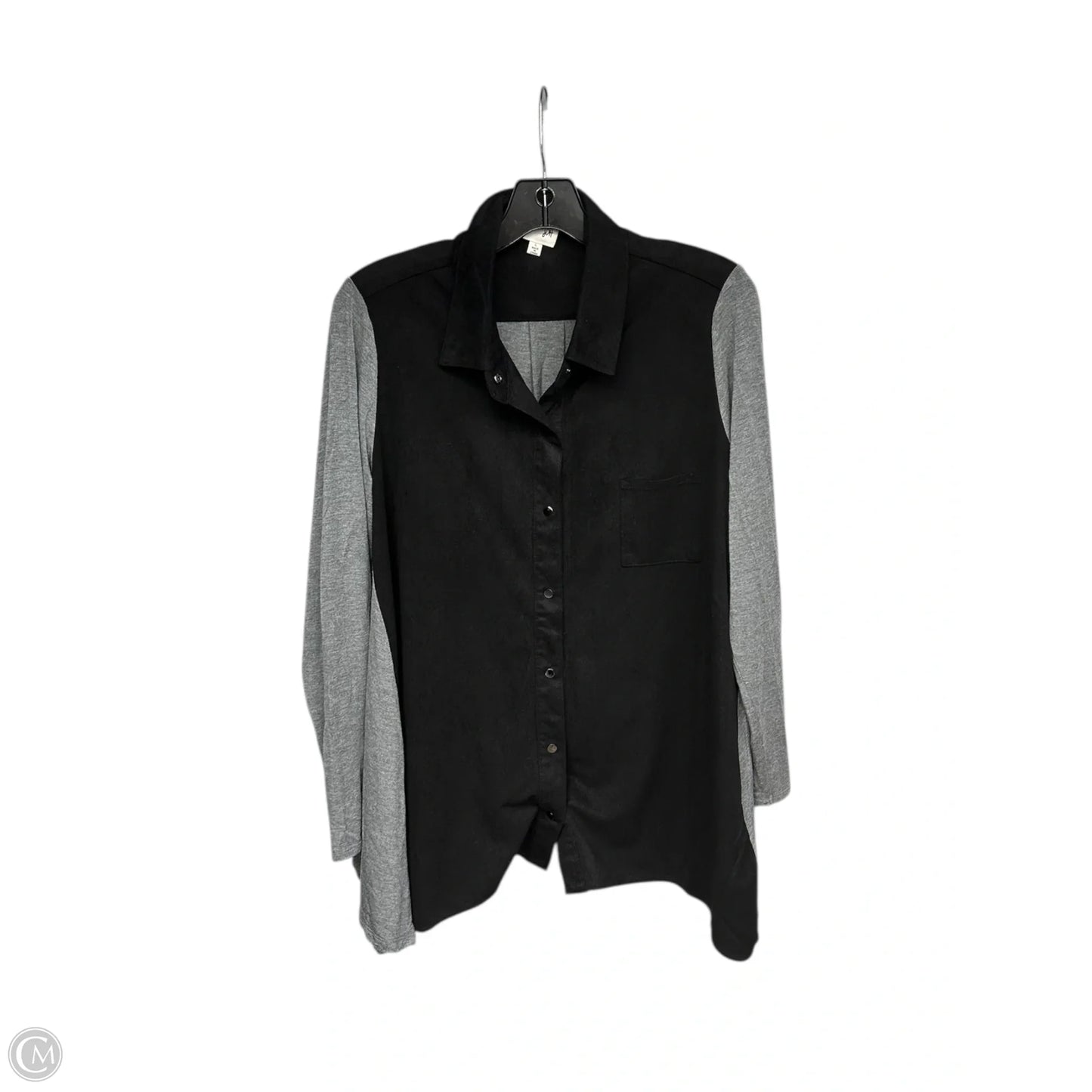 Top Long Sleeve By Clothes Mentor In Black & Grey, Size: L