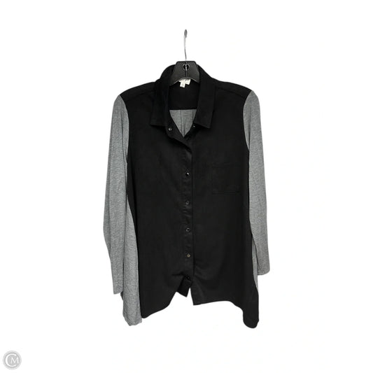 Top Long Sleeve By Clothes Mentor In Black & Grey, Size: L