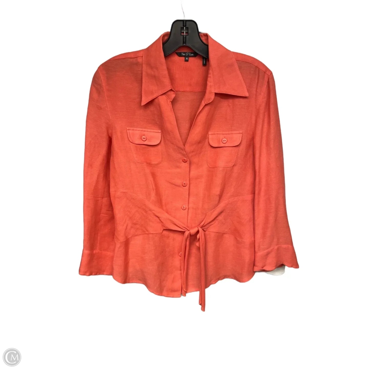 Top Long Sleeve By Nic + Zoe In Coral, Size: M