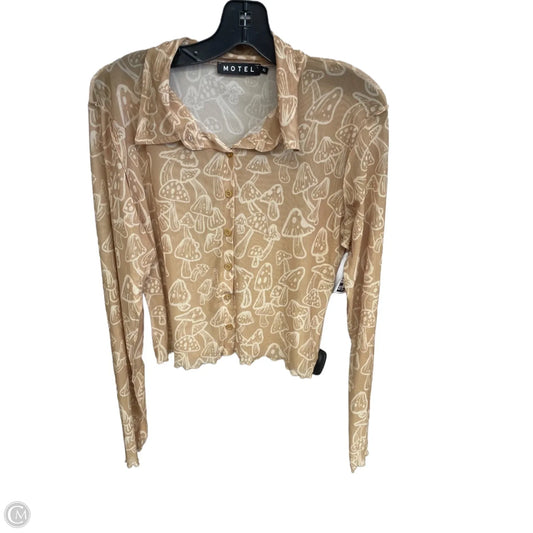 Top Long Sleeve By Clothes Mentor In Tan, Size: Xl