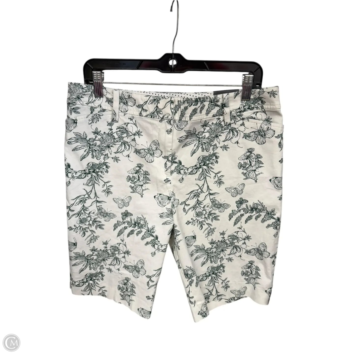 Shorts By Talbots In Green & White, Size: 10