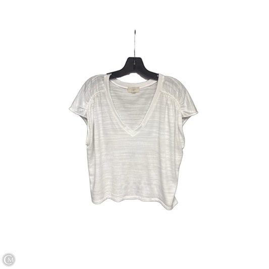 Top Short Sleeve By Loft In White, Size: M