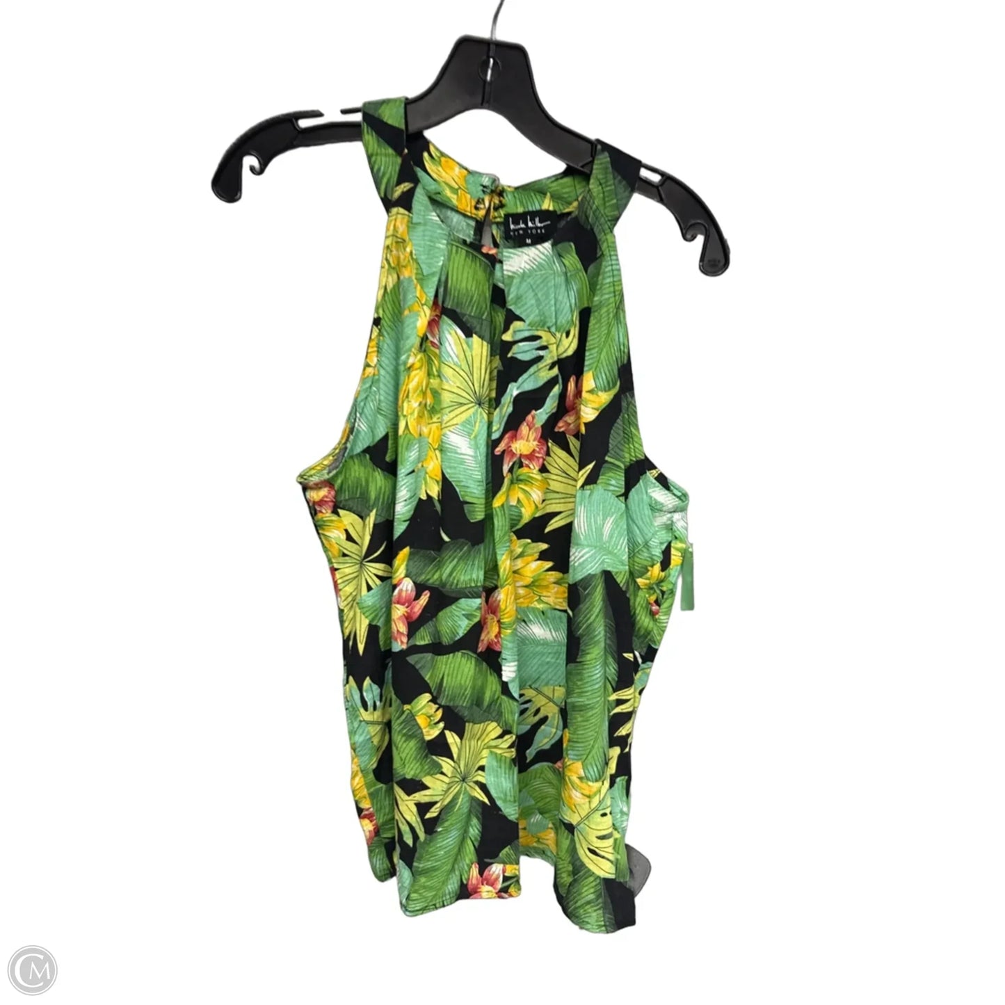 Top Sleeveless By Nicole Miller In Tropical Print, Size: M