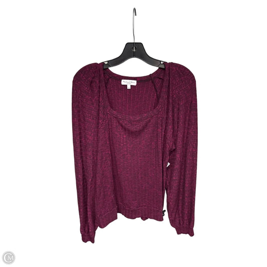 Top Long Sleeve By Michael Stars In Red & Silver, Size: M