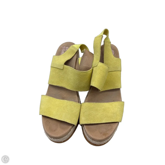 Sandals Heels Wedge By Sorel In Yellow, Size: 8