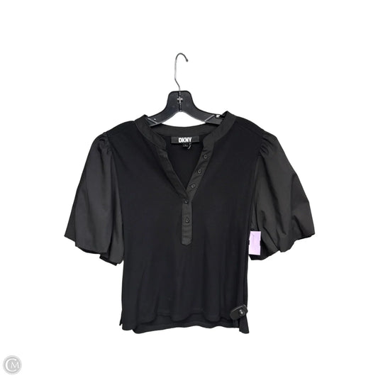 Top Short Sleeve By Dkny In Black, Size: L