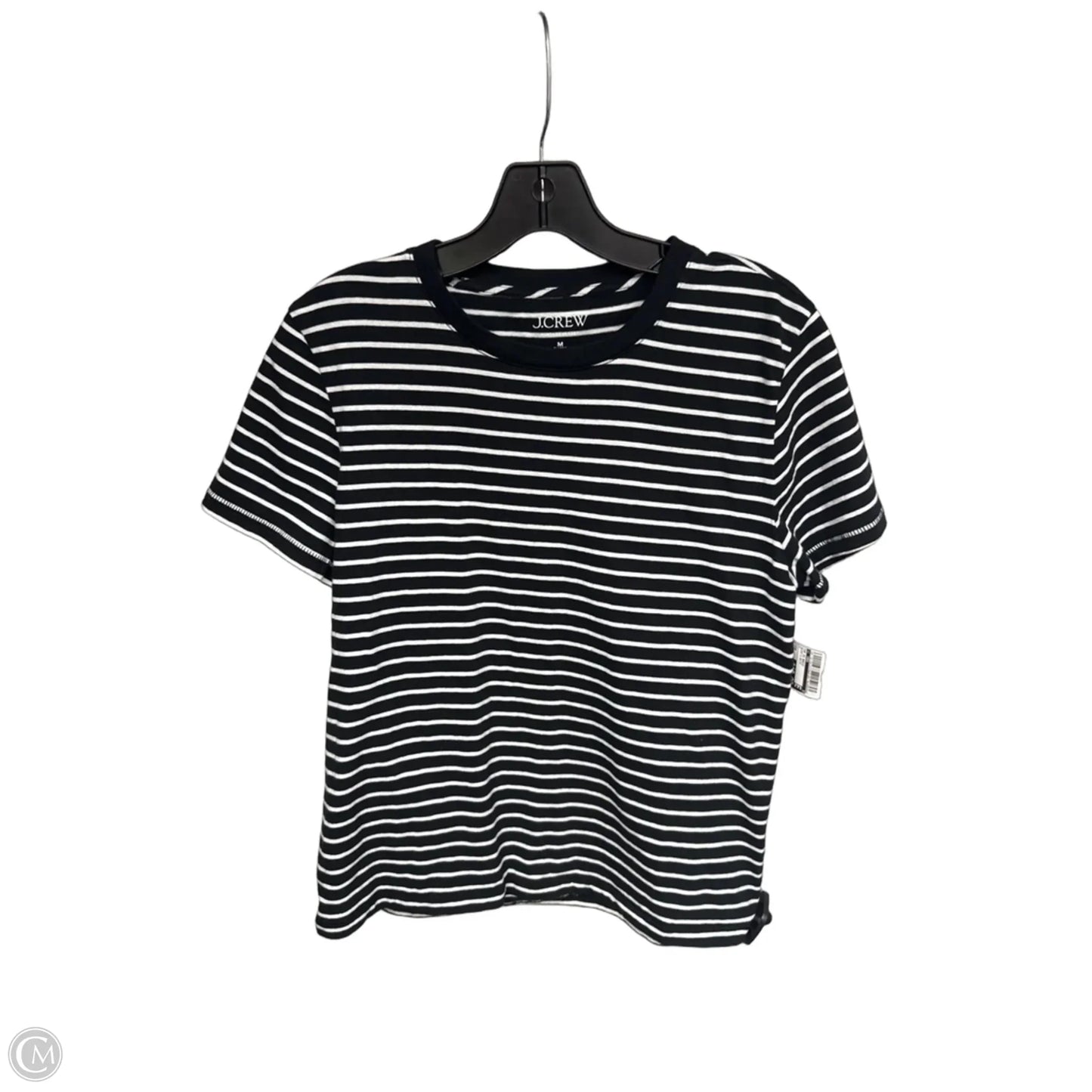 Top Short Sleeve Basic By J. Crew In Black & White, Size: M