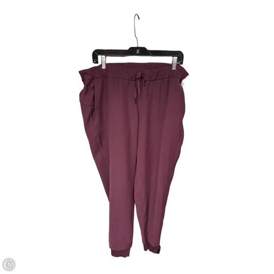 Athletic Pants By Lululemon In Maroon, Size: 12
