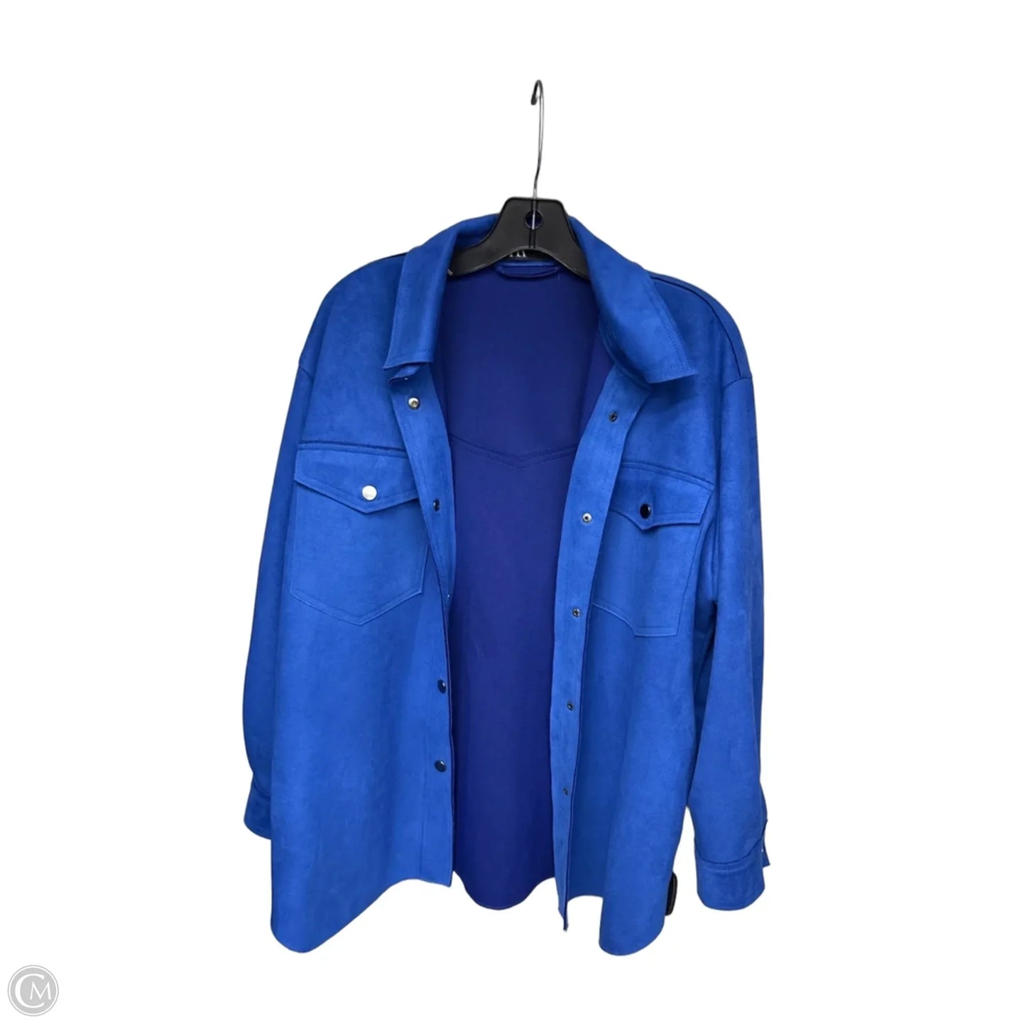 Jacket Shirt By Zara In Blue, Size: M