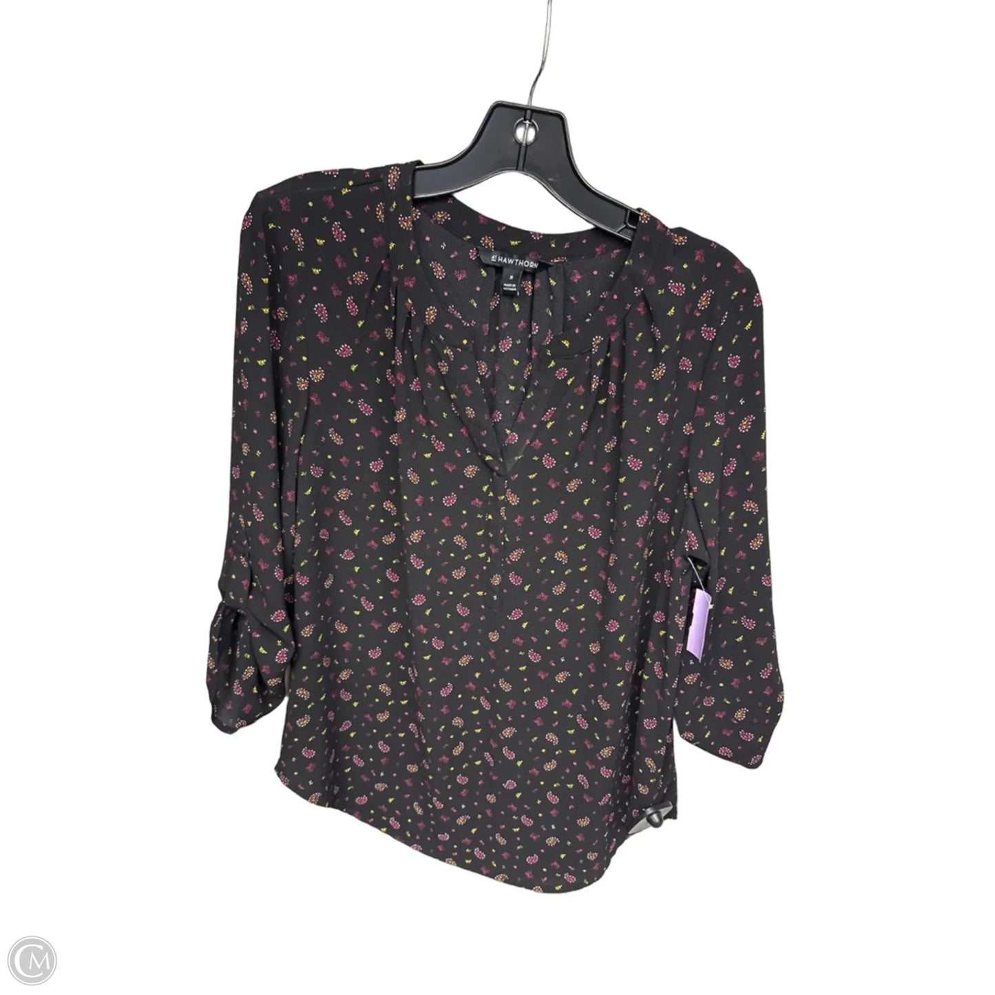 Top 3/4 Sleeve By 41 Hawthorn In Black & Red, Size: M