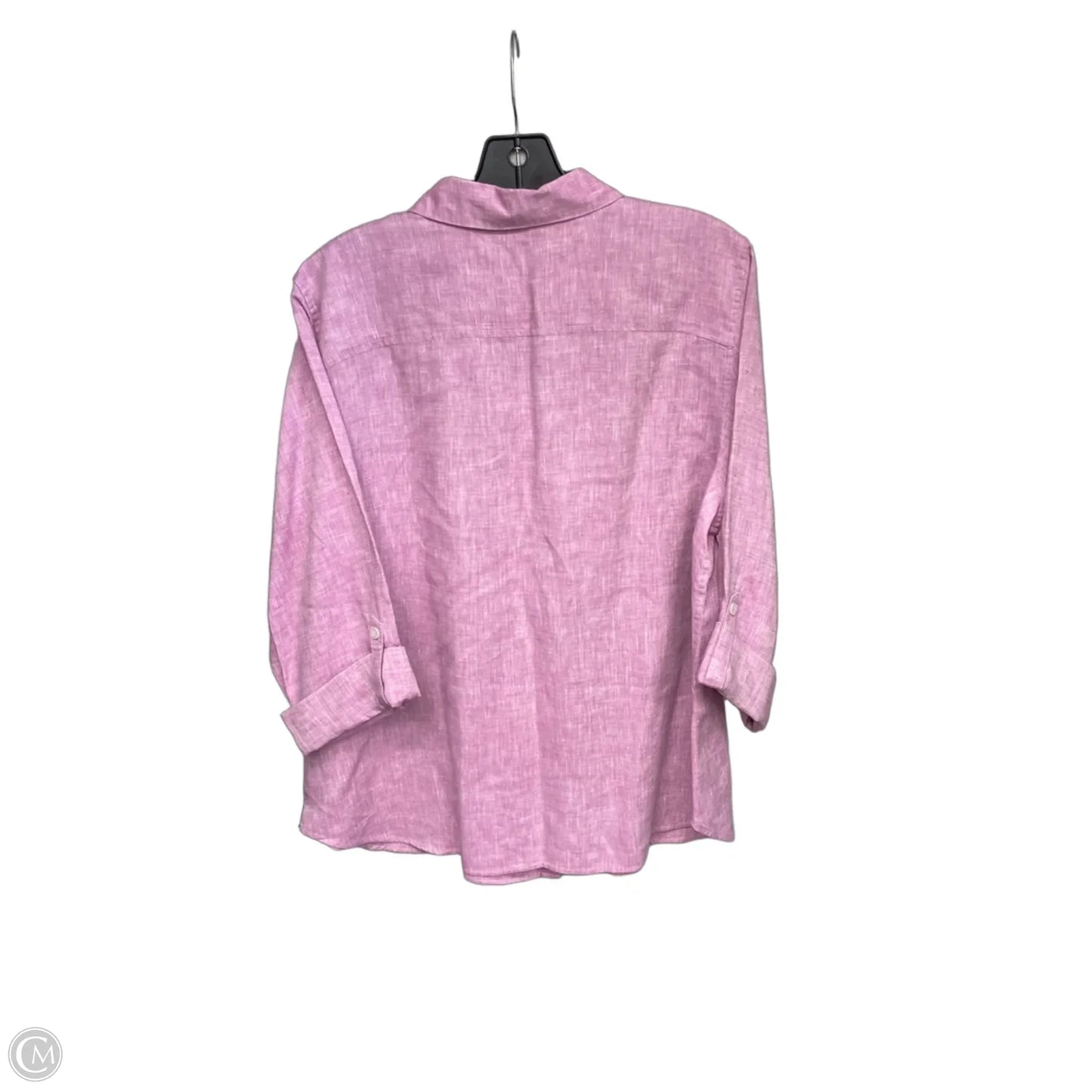 Top 3/4 Sleeve By Chicos In Pink, Size: Xl