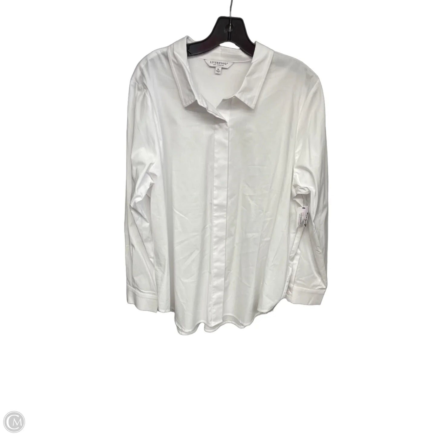 Top Long Sleeve By Liverpool In White, Size: Xl