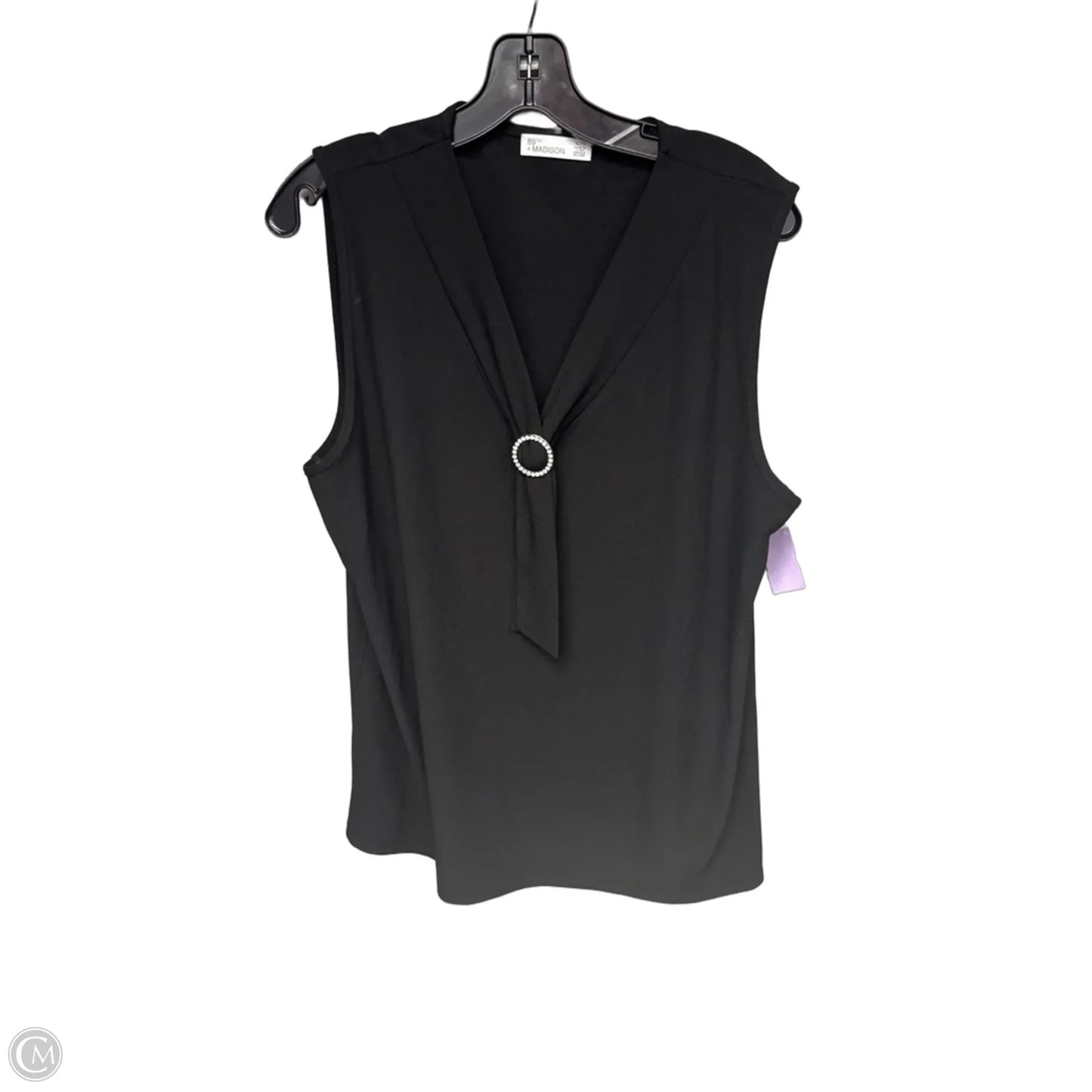 Top Sleeveless By 89th And Madison In Black & Silver, Size: Xl