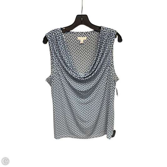 Top Sleeveless By Charter Club In Blue & White, Size: Xl