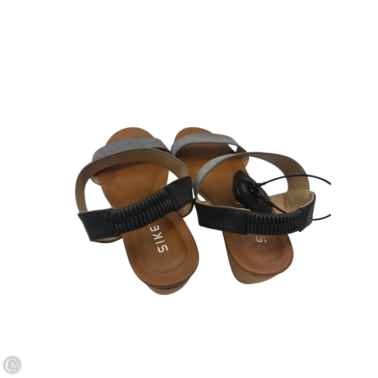 Sandals Heels Wedge By Siketu In Silver, Size: 7.5