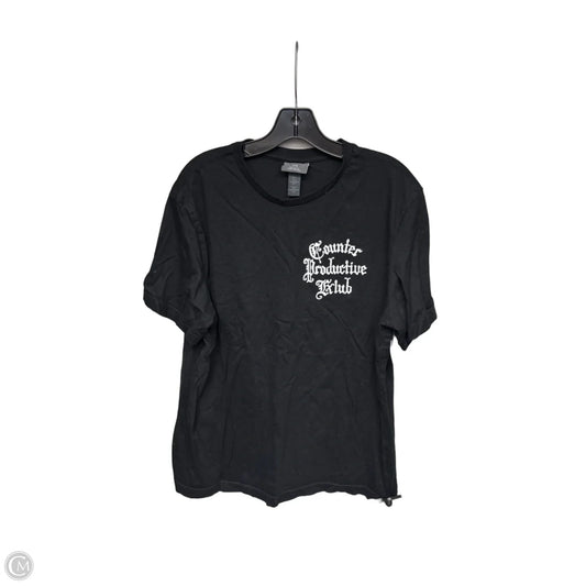 Top Short Sleeve By H&m In Black & White, Size: L