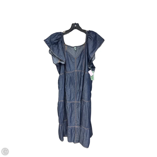 Dress Casual Maxi By Terra & Sky In Blue Denim, Size: 1x