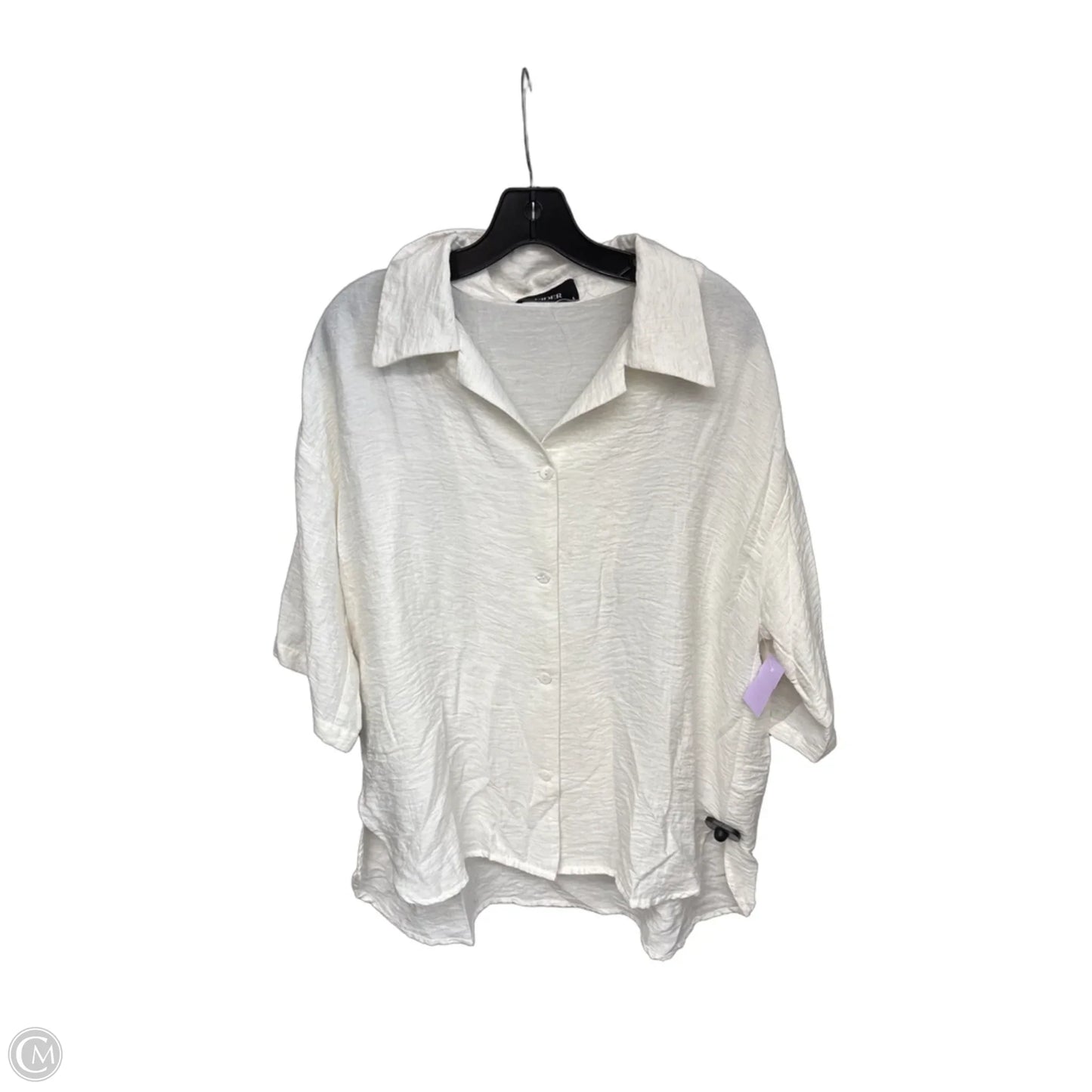 Top Short Sleeve By Cider In Cream, Size: L