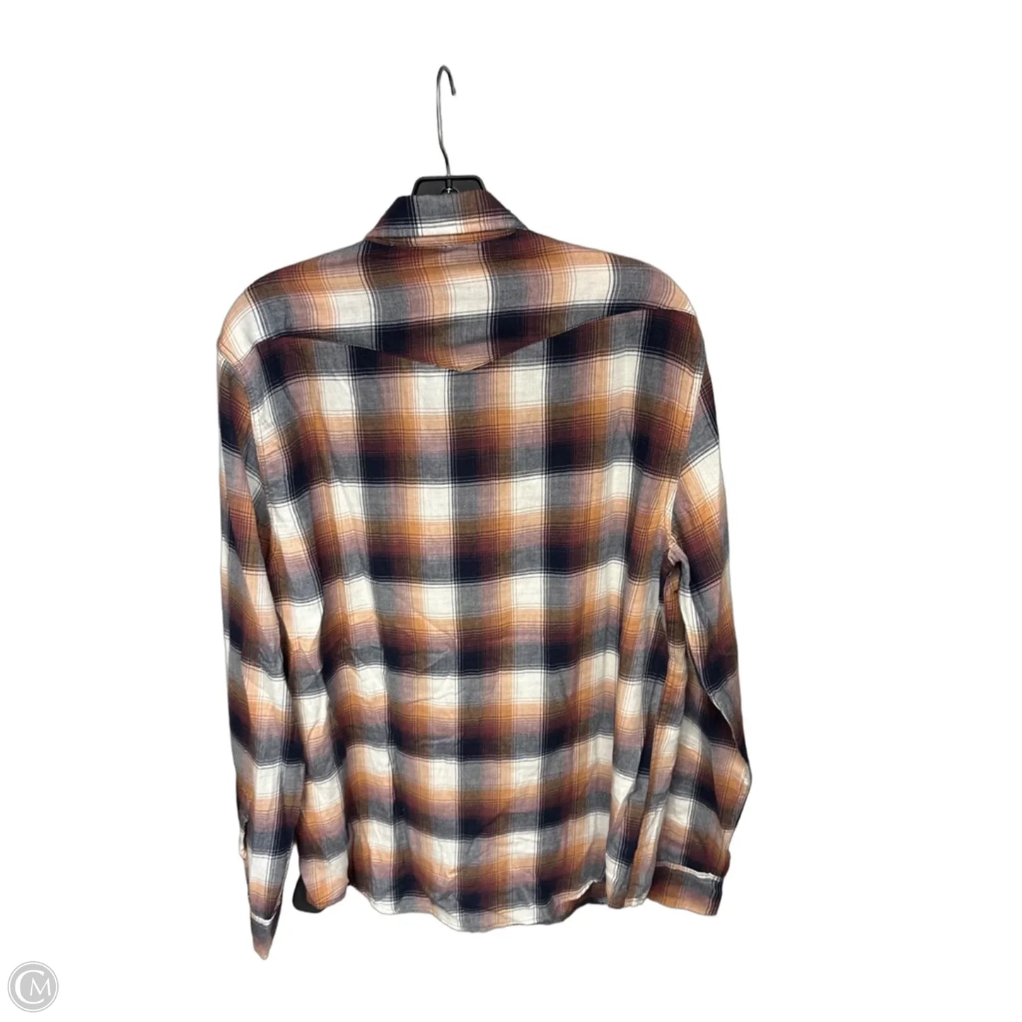 Top Long Sleeve By Aeropostale In Plaid Pattern, Size: M