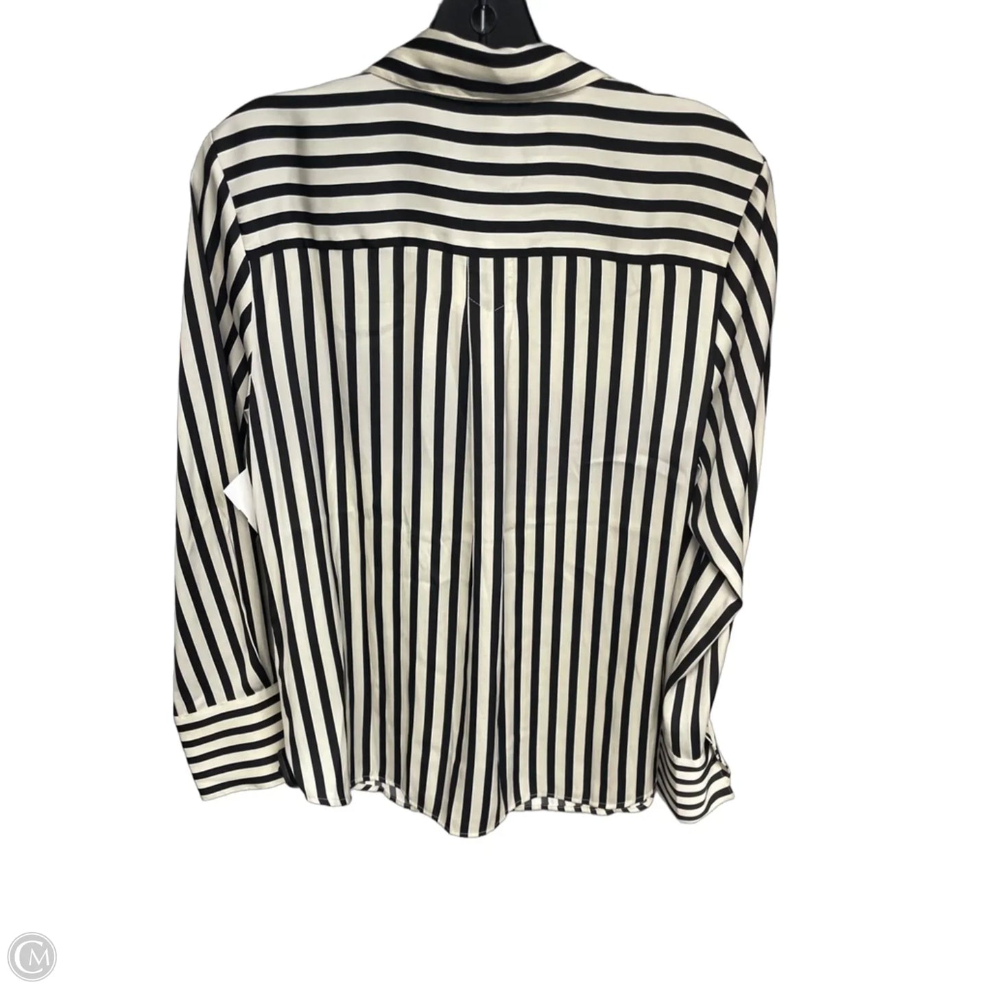 Top Long Sleeve By Banana Republic In Striped Pattern, Size: M