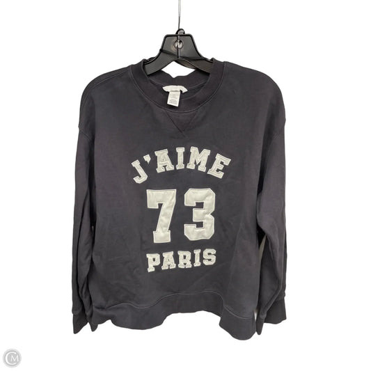 Sweatshirt Crewneck By H&m In Black & White, Size: L