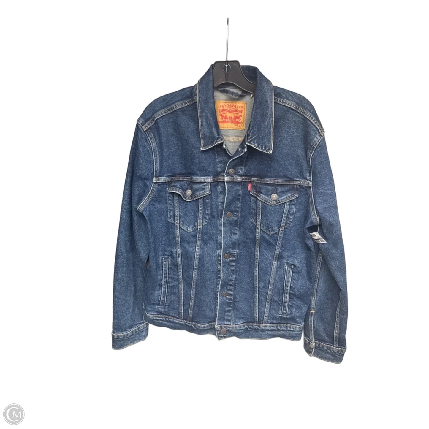 Jacket Denim By Levis In Blue Denim, Size: L