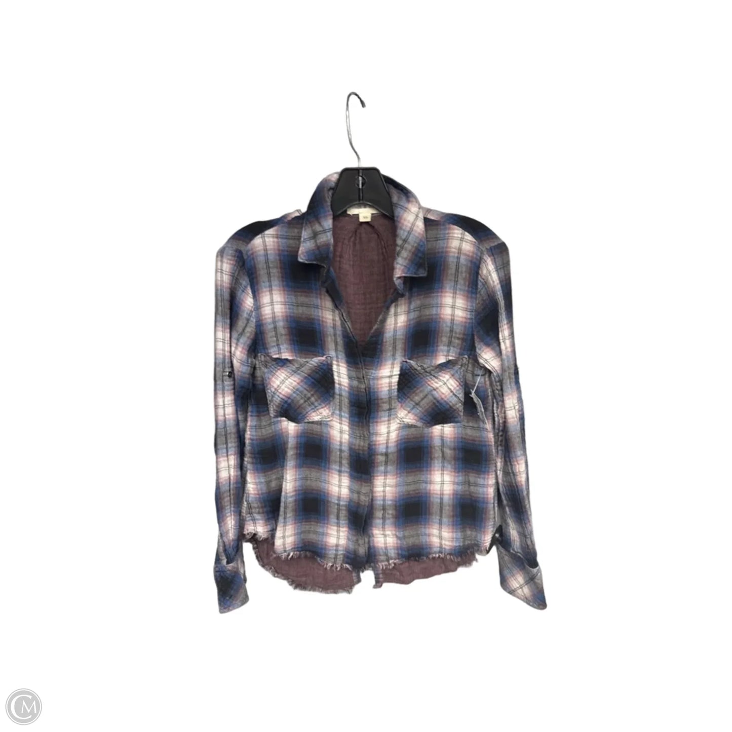 Top Long Sleeve By Cloth & Stone In Plaid Pattern, Size: Xs