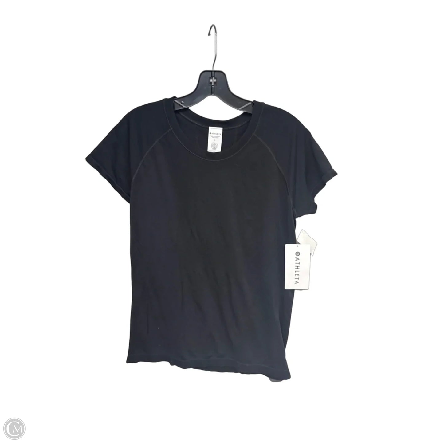 Athletic Top Short Sleeve By Athleta In Black, Size: L