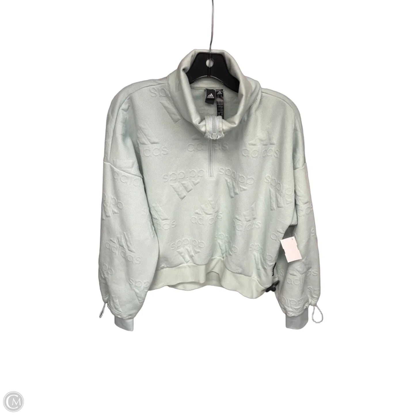 Athletic Sweatshirt Collar By Adidas In Green, Size: S