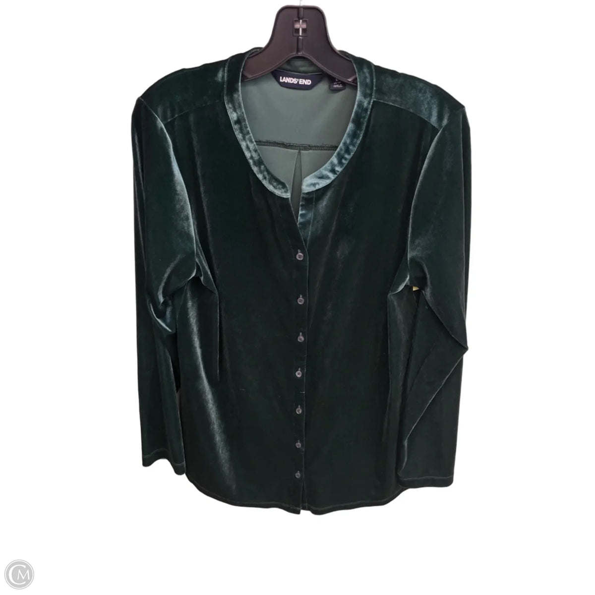 Top Long Sleeve By Lands End In Green, Size: L