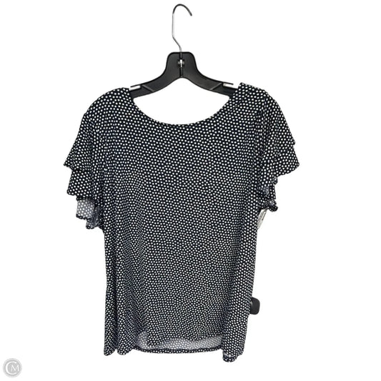 Top Short Sleeve By Adrianna Papell In Polkadot Pattern, Size: 1x