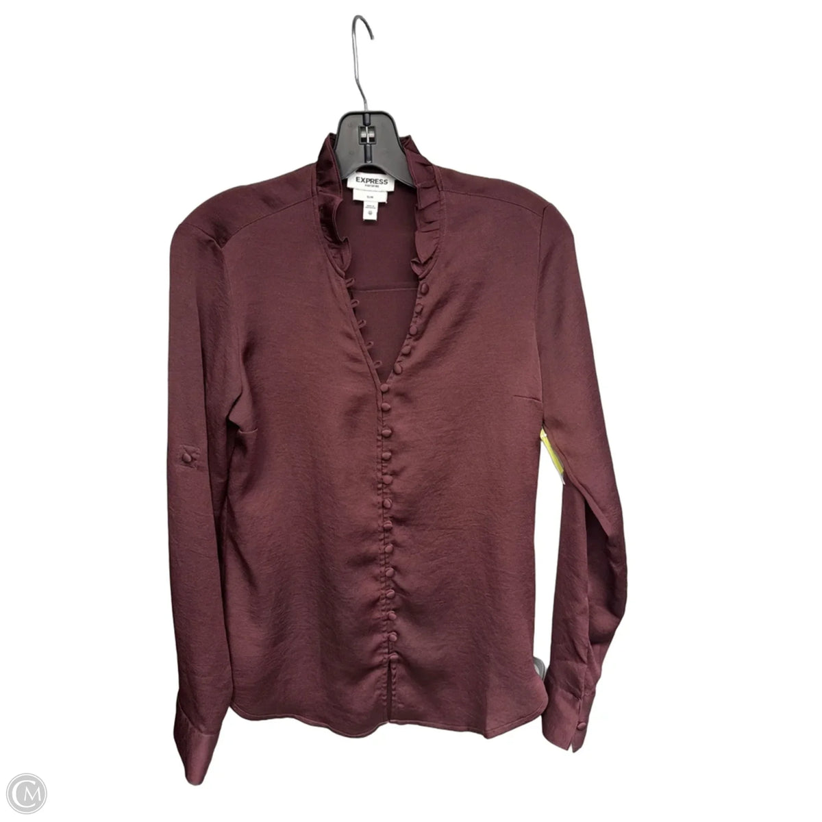 Top Long Sleeve By Express In Brown, Size: Xs