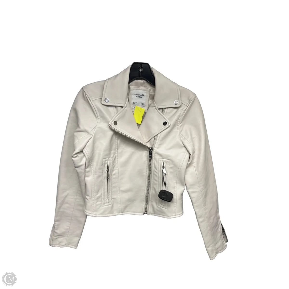 Jacket Moto By Abercrombie And Fitch In Ivory, Size: Xs