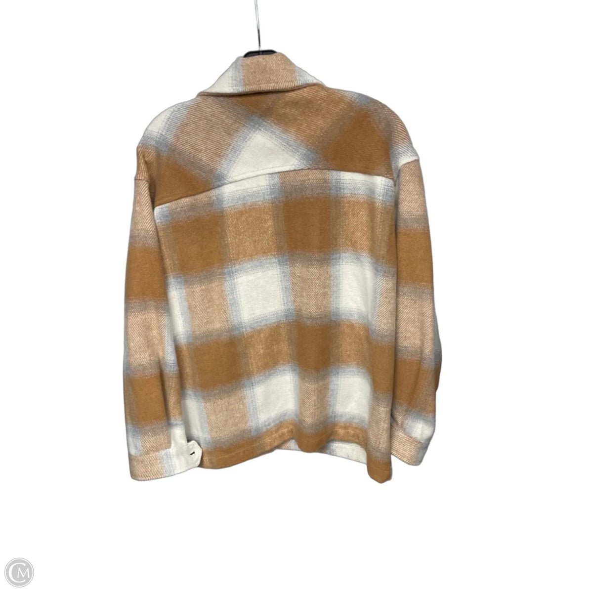 Jacket Shirt By Workshop In Plaid Pattern, Size: M