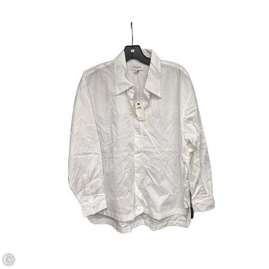 Blouse Long Sleeve By Banana Republic In White, Size: M