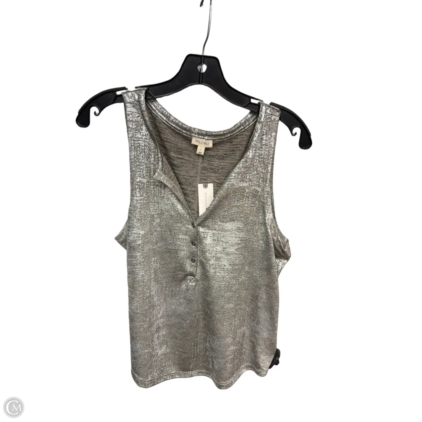 Top Sleeveless By Pilcro In Silver, Size: L