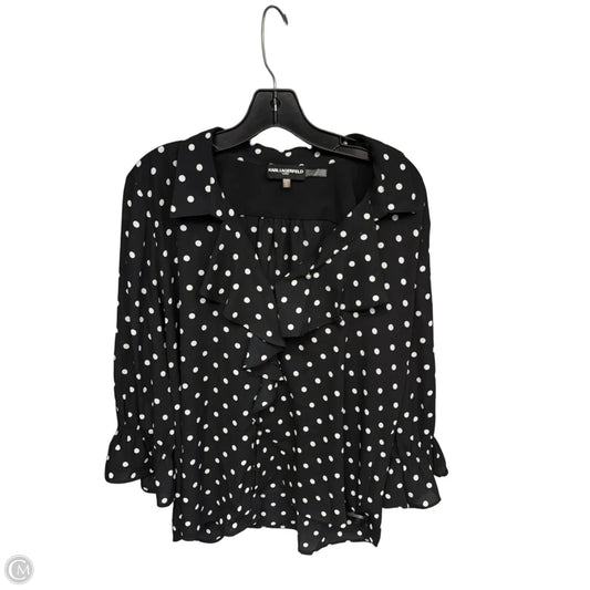 Top Long Sleeve Designer By Karl Lagerfeld In Polkadot Pattern, Size: Xl